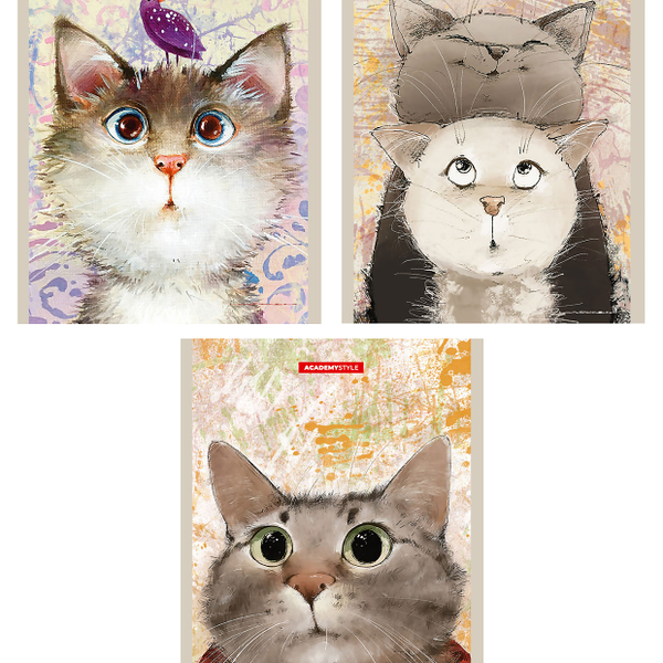 Блокнот клетка А6, 24 л, 1шт, в ассортименте