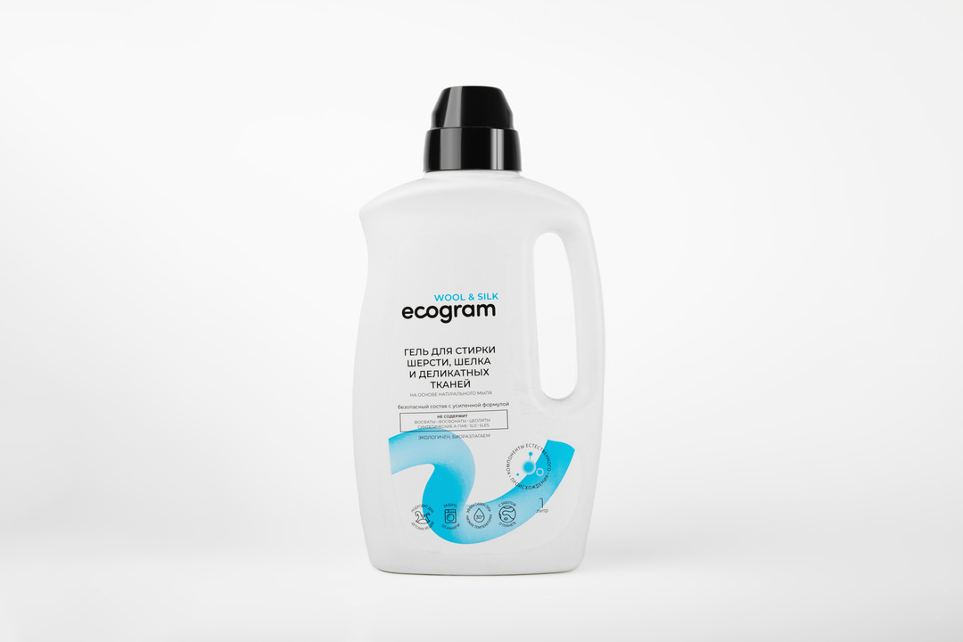 

Гель для стирки шерсти, шелка и деликатных тканей Ecogram, 1000 мл
