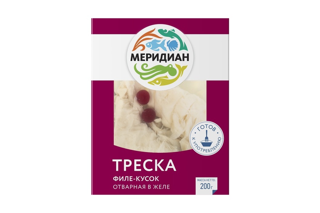 

Треска Меридиан отварная в желе филе-кусок 200 г