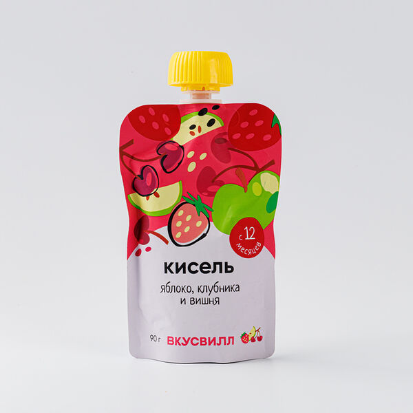 Кисель ВкусВилл Яблоко клубника и вишня 90 г