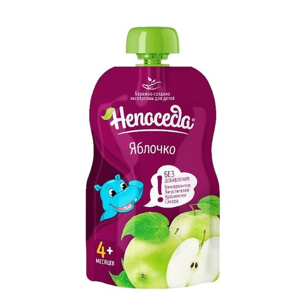 Пюре фруктовое Непоседа яблоко с 4 месяцев пауч