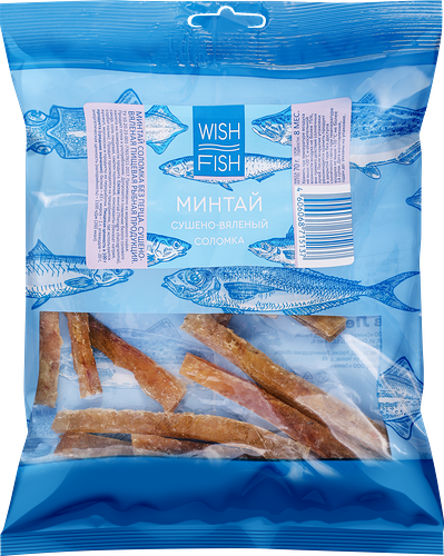 Минтай сушено-вяленый Wish Fish соломка 70 г