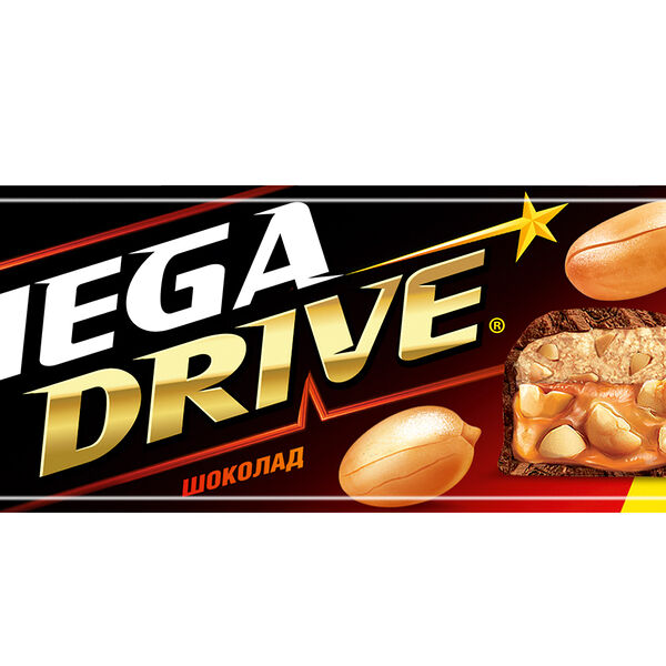 Батончик шоколадный Красный Октябрь Mega drive с начинкой арахис, нуга, мягкая карамель, 47 г