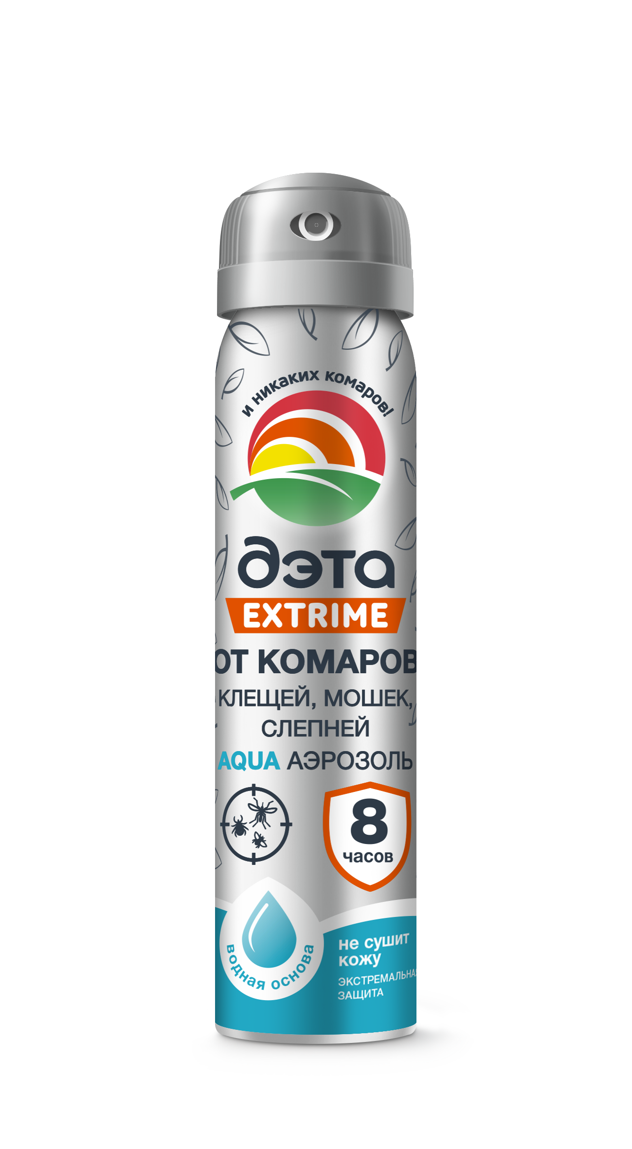 

Аэрозоль Дэта Aqua Extrime профессиональный от мошек клещей комаров и слепней 75 мл