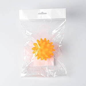 Игрушка для собак пищащая "Мяч с шипами" оранжевая, 6,5 см