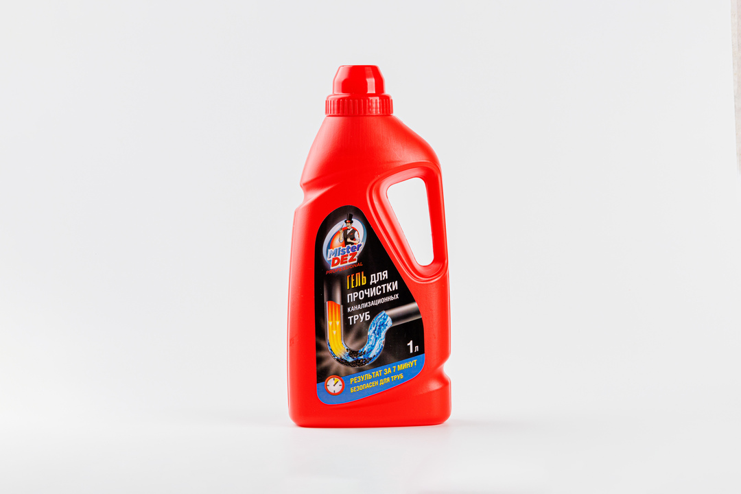 

Гель для прочистки канализационных труб Mister Dez всех видов с гипохлоритом 1000 мл