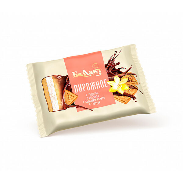 Пирожное творожное 24% с печеньем и ар ванили 75г Беллакт