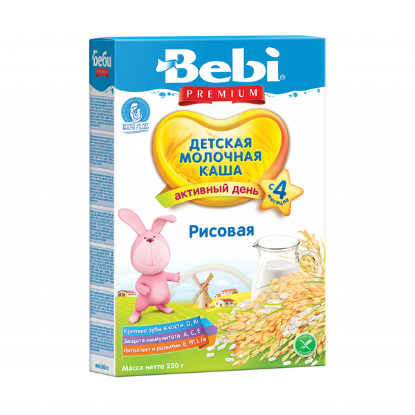 Беби каша рисовая молочная 200г