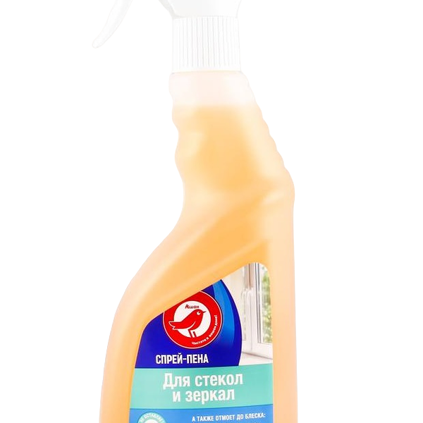 Чистящее средство АШАН Красная птица Спрей-пена для стекол и зеркал, 500 мл