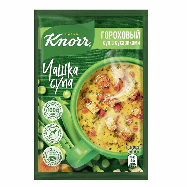 Суп быстрого приготовления Knorr Чашка супа Гороховый с сухариками 21 г