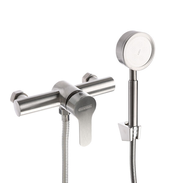 Союзкран смеситель для душа с душ. набором, керам. картридж 35мм, нерж. сталь, ss04-n118