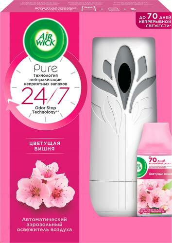 Автоматический освежитель воздуха Air Wick Freshmatic Pure со сменным баллоном Цветущая вишня, 250 мл