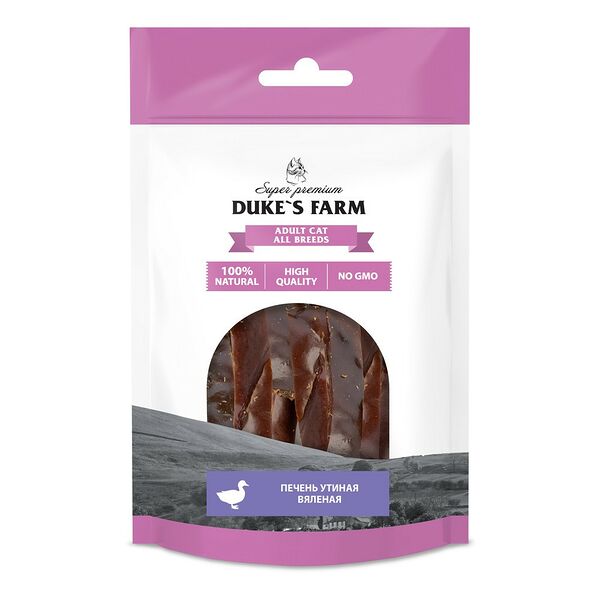 Лакомство для кошек DUKE'S FARM Утиная печень вяленая 30г