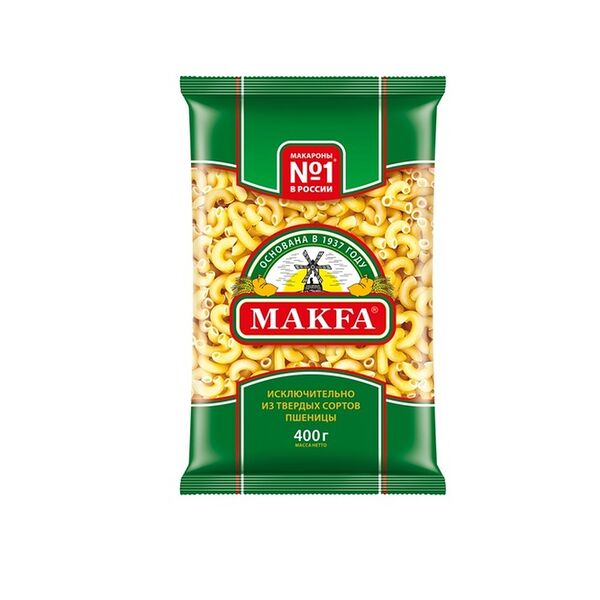 Рожки гладкие Макфа 400г