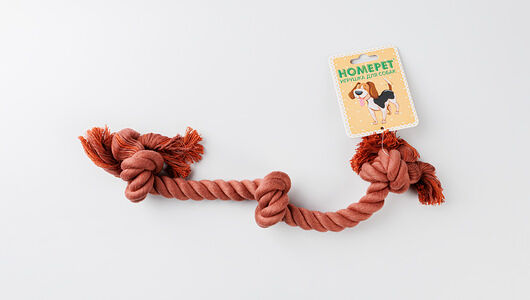 HOMEPET игрушка для собак канат с тремя узлами 43 см