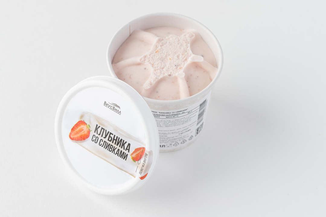 

Мороженое ВкусВилл Клубника со сливками 85 г