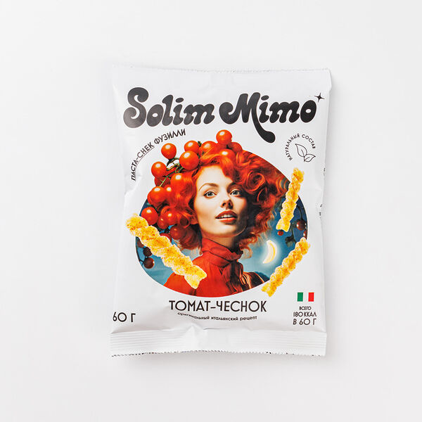 Паста-снек фузилли с томатом и чесноком Solim Mimo, 60 г