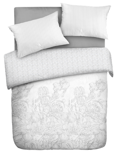 

Простыня на резинке HOME CLUB Fleur 160x200см, сатин