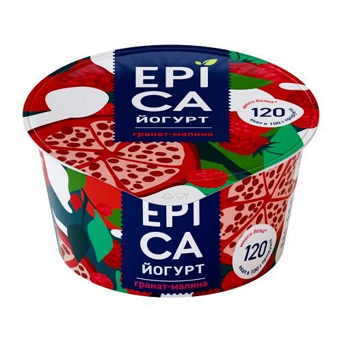 Йогурт Epica с гранатом и малиной 4.8% 130 г