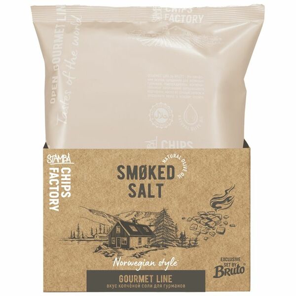 Чипсы картофельные BRUTO Gourmet копченая соль, 80 г