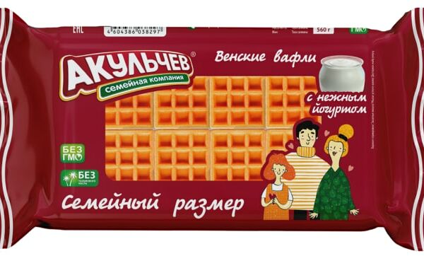 Вафли Акульчев венские с йогуртом 560г