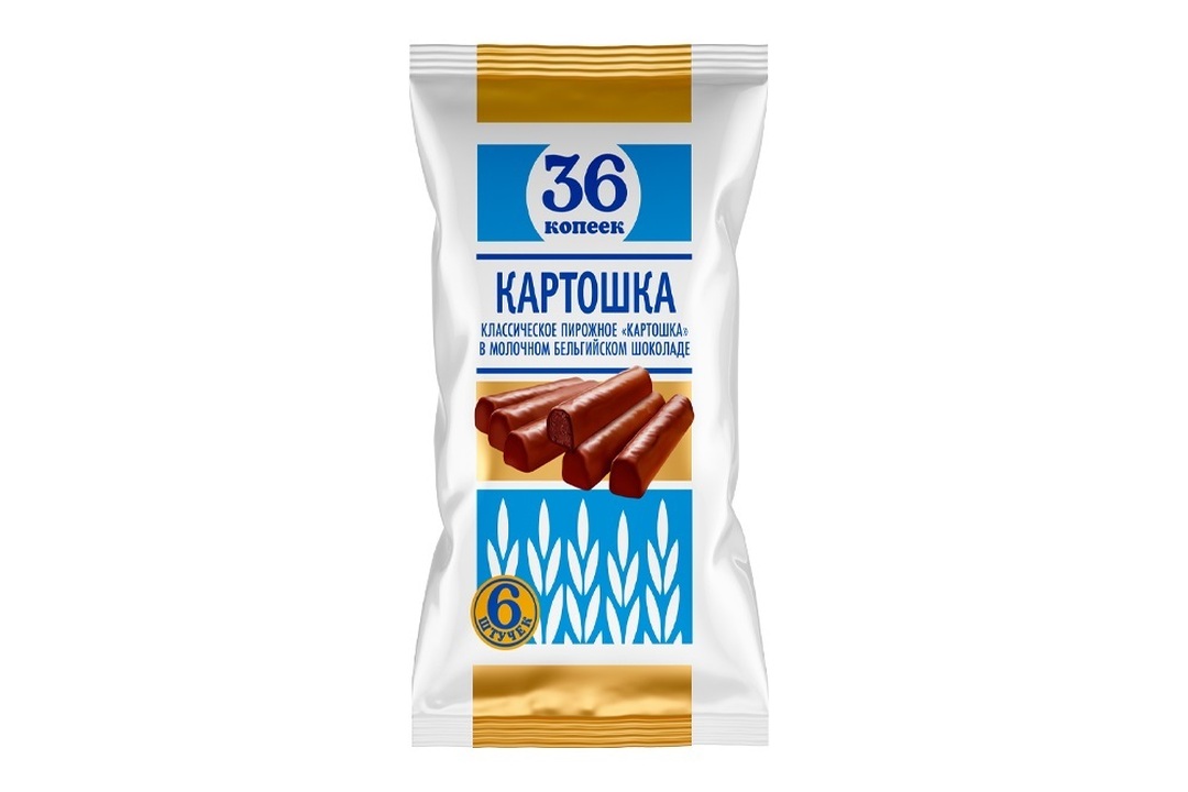 

Пирожное 36 Копеек Картошка классическая в молочном бельгийском шоколаде 180 г