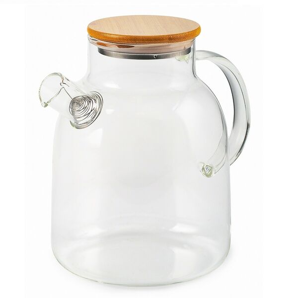 Чайник заварочный Attribute Pure, 2.2 л, стекло/бамбук