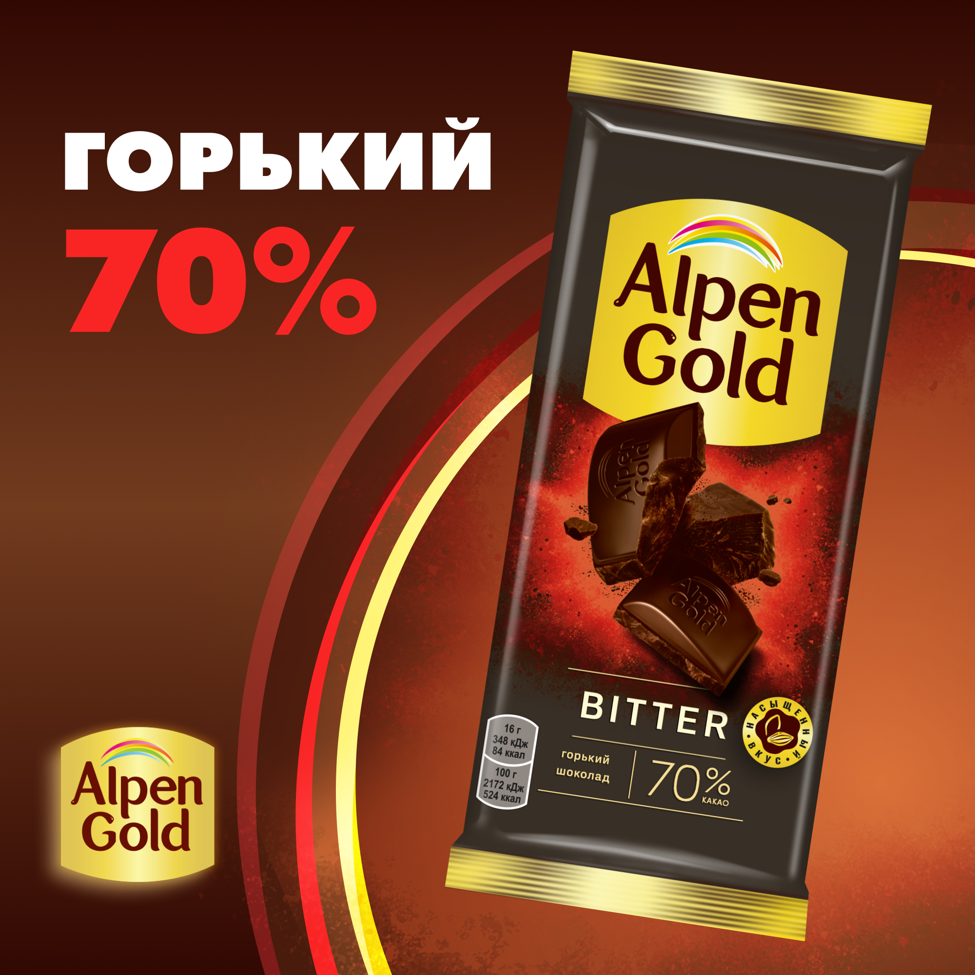 

Шоколад Alpen Gold Bitter Горький 70% 80 г