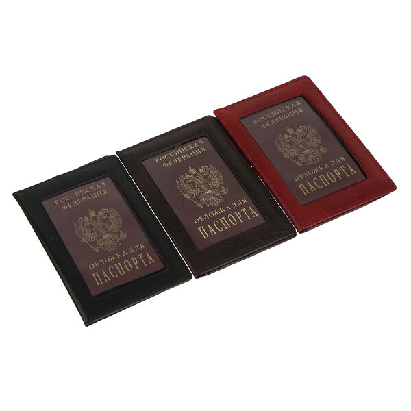 Юl обложка для паспорта с окном, пу, 14х10см, 2-3 цвета
