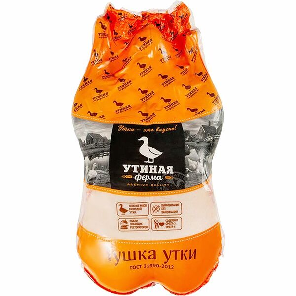 Тушка утки Утиная Ферма потрошеная замороженная, вес