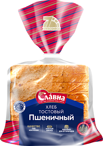Хлеб Славна Тостовый пшеничный нарезка, 400 г