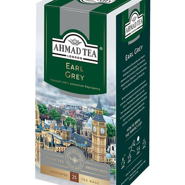 Чай черный Ahmad Tea Earl Grey в пакетиках, 25х2г