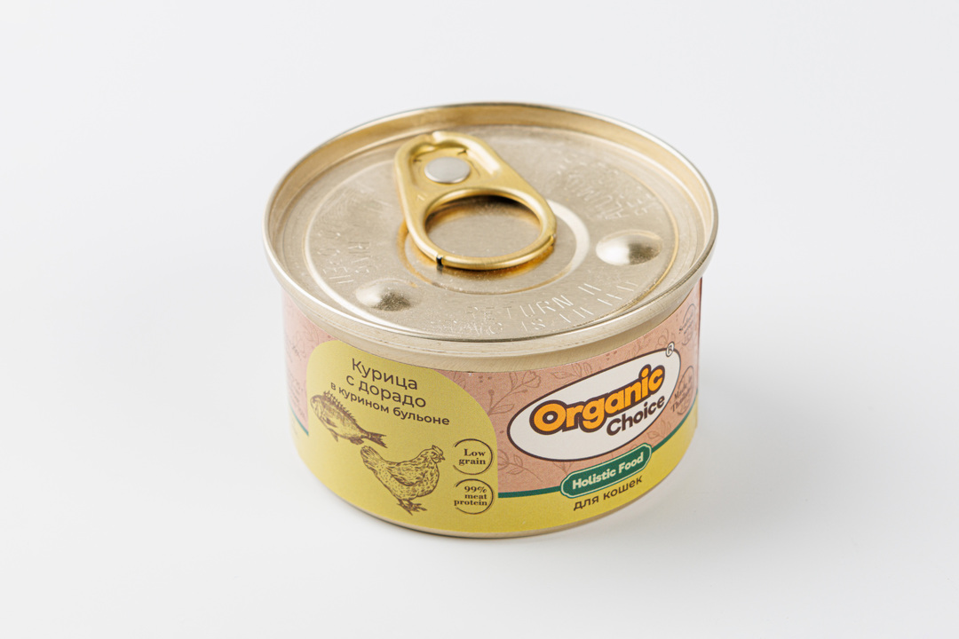 

Консервы для кошек Organic Сhoice Holistic Food Курица с дорадо в курином бульоне 70 г