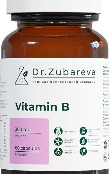 БАД Dr. Zubareva Витамины группы B 300мг 60 капсул