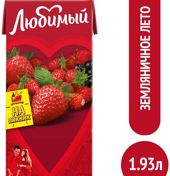Напиток сокосодержащий Любимый Земляничное лето 1.93л