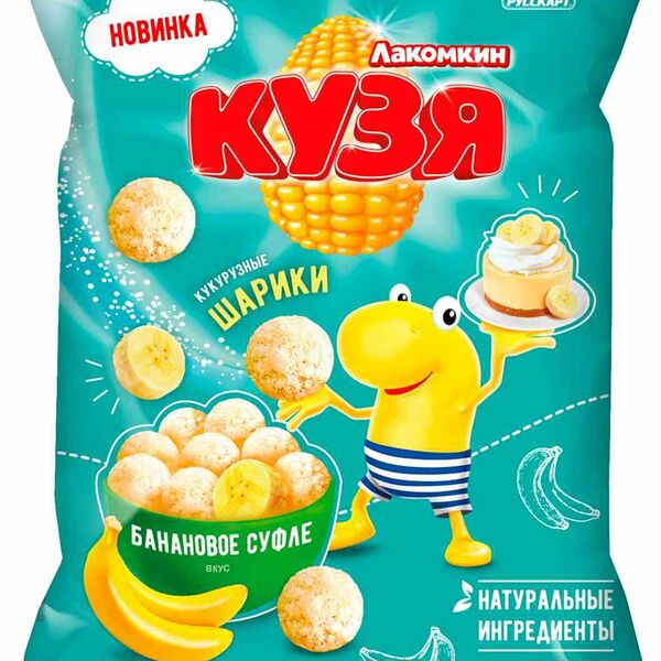 Кукурузные шарики Кузя Лакомкин Банановое суфле