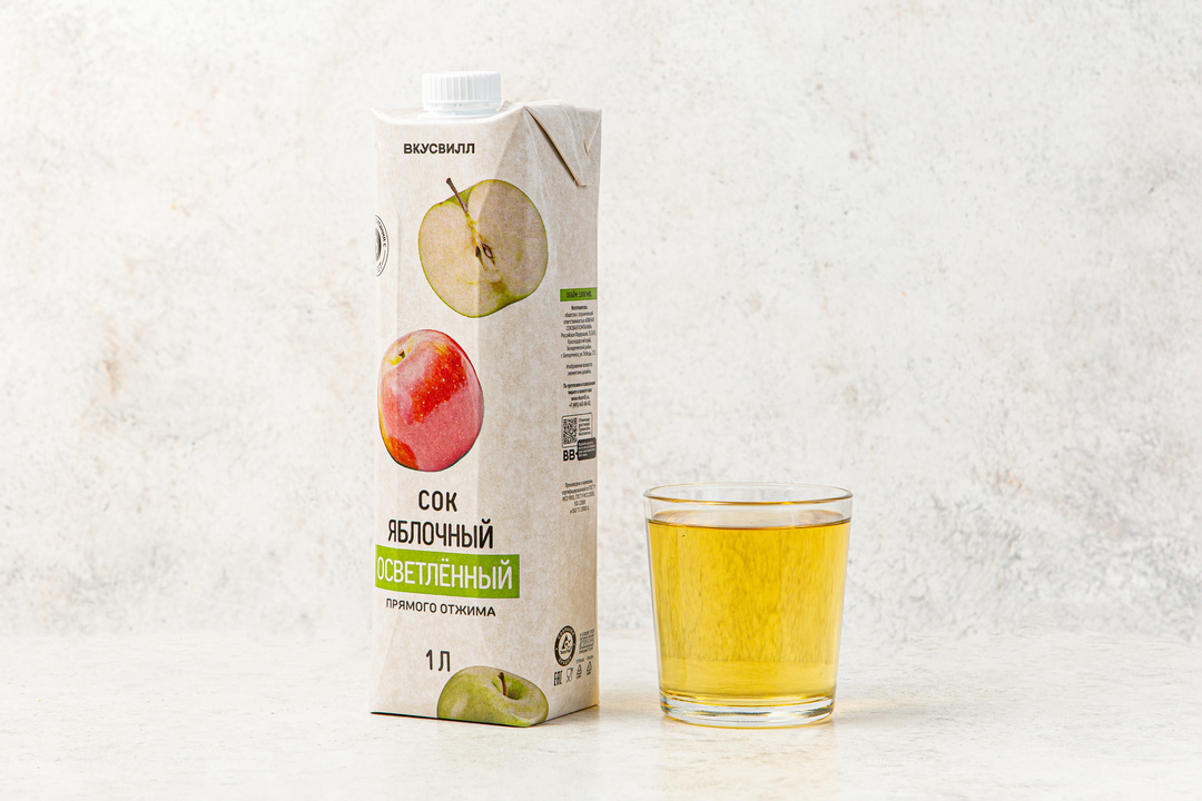 

Сок яблочный осветлённый 1 л