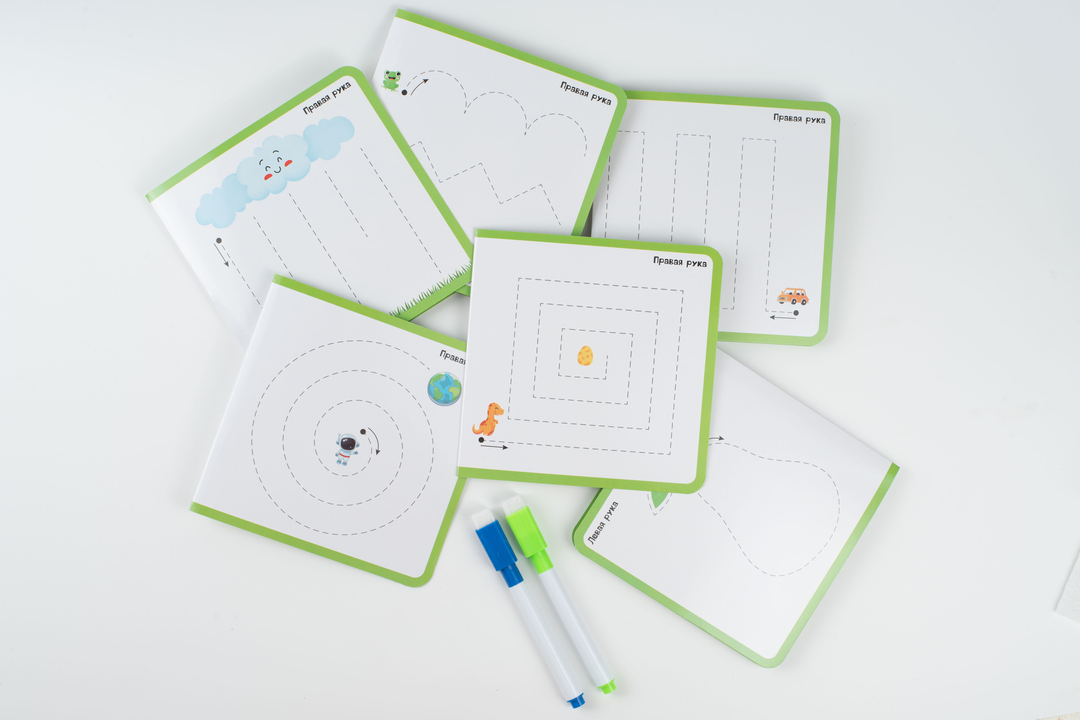 

Развивающие карточки "Пиши-стирай двумя руками"