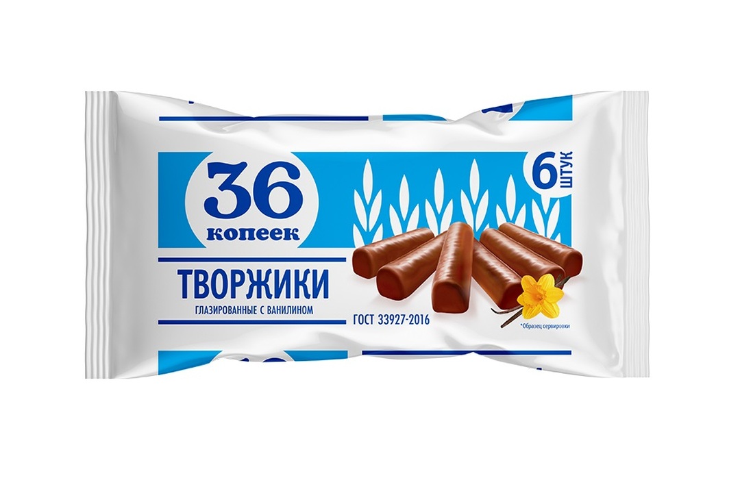 

Сырок творожный 36 копеек Творжики глазированные с ароматом ванилина 26% 180 г