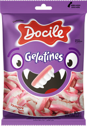 

Мармелад жевательный Docile Gelatines vampire teeth Зубы вампира 80 г