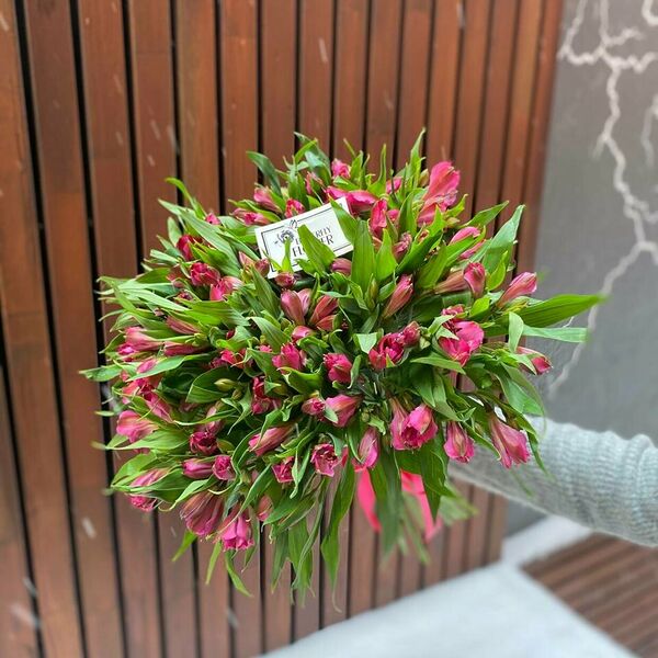 Букет из 25 розовых альстромерий 