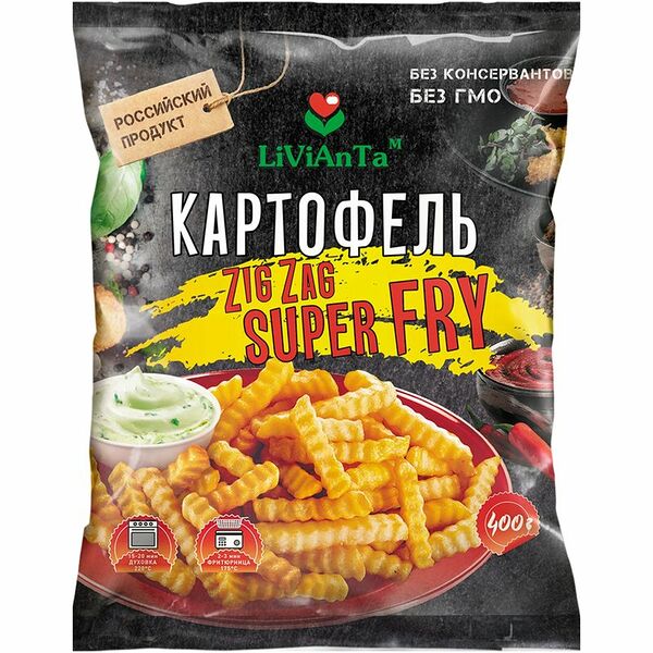 Картофель фри LiViAnTa Zig Zag 400 г