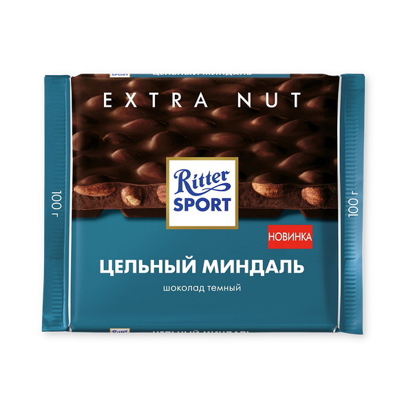 Шоколад Ritter Sport Extra Nut темный цельный миндаль 100 г