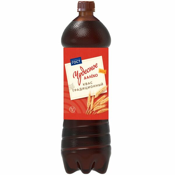Квас Чудесное далёко Традиционный фильтрованный пастеризованный, 500мл