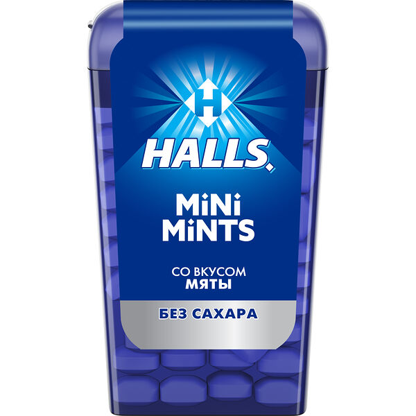 Конфеты Halls Mini Mints со вкусом мяты без сахара, 12.5 г