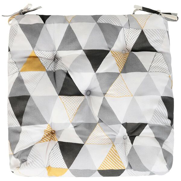 Подушка на стул Хаски Home Геометрия, 40х40х6 см, рогожка