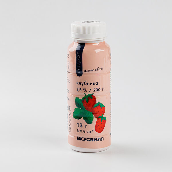 Творог Питьевой ВкусВилл клубника 3,5%