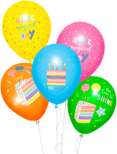 Шары Пакетико с рисунком 5 шт.