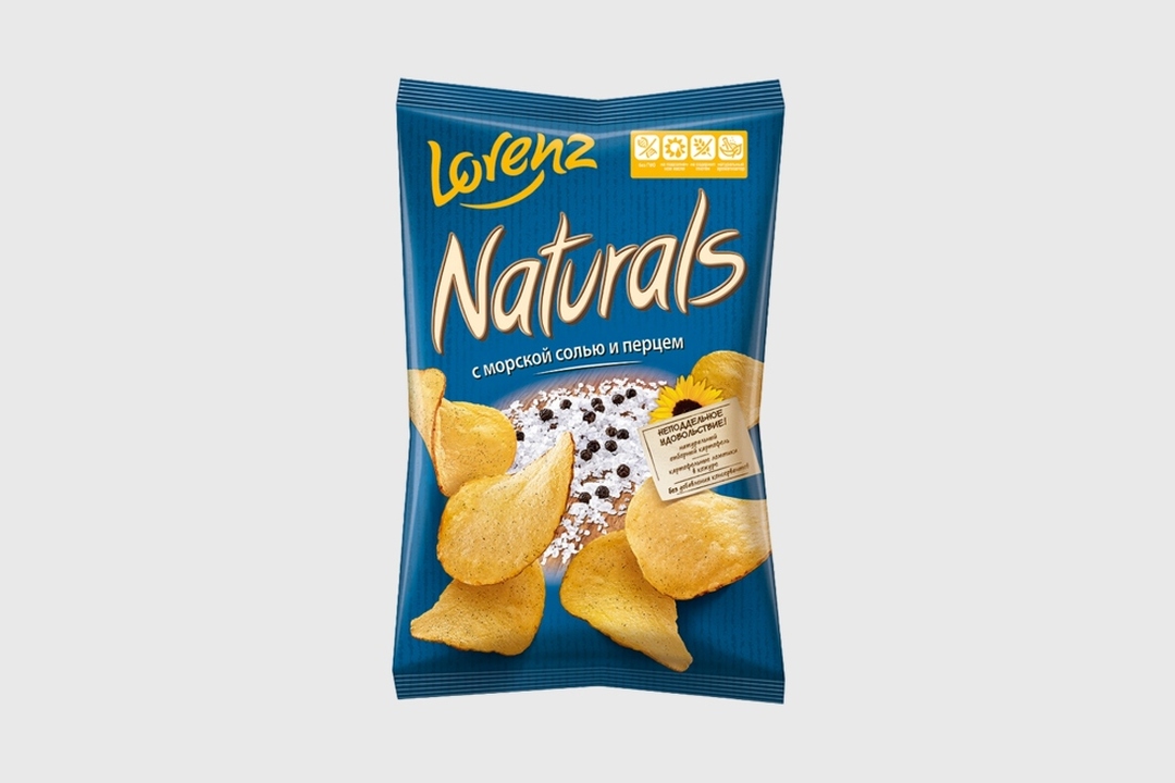 

Чипсы картофельные Lorenz Naturals с морской солью и перцем 100 г