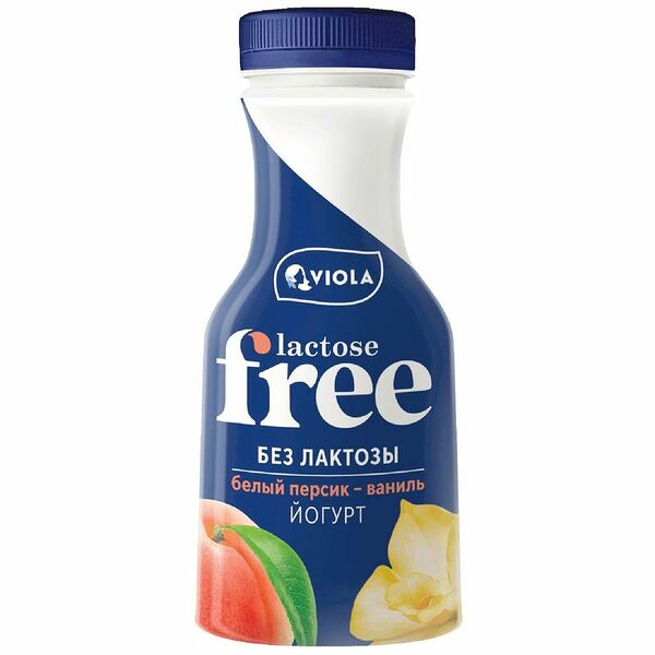Йогурт Viola Free Белый персик-ваниль безлактозный 1.1%, 270 мл